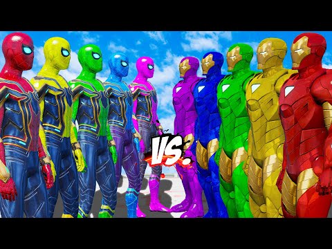 TEAM IRON SPIDER COLOR VS TEAM IRON MAN COLOR - EPIC SUPERHEROES WAR