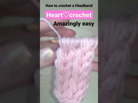 Amazingly easy! Heart♡crochet  How to crochet a Headband. Beginners #shorts