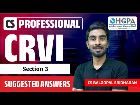 CRVI I PART 3 I CS PROFESSIONAL I DEC 2024 I Suggested Answers