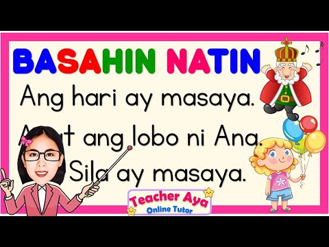 Reading Lesson - FILIPINO | Pagsasanay sa  Pagbasa ng Pangungusap |Teacher Aya | Grade 1, 2, 3, 4