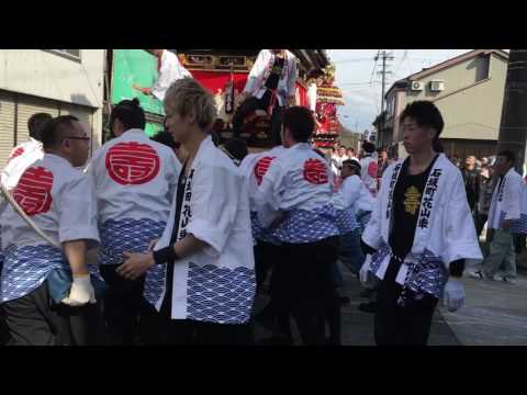 富山県高岡市伏木曳山祭り けんか山 【寳路町】【石坂町】2017