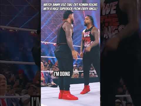 Watch Jimmy Uso take out Roman Reigns with a HUGE Superkick from every angle!