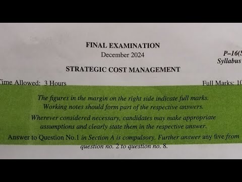 CMA FINAL DEC 2024  SCM MCQ ANSWERS #cma #cmainter #cmafinals #cmaupdate #cmastudent #cmaexams #cma