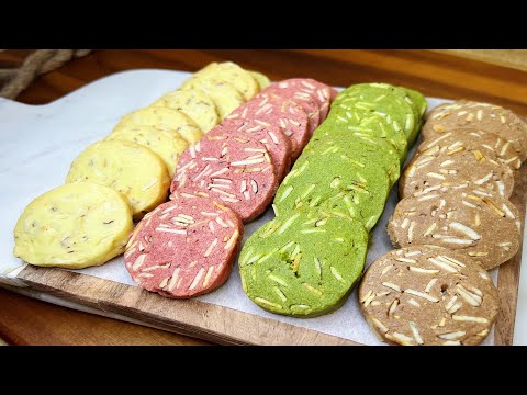 曲奇 杏仁四色 2022 圣诞新年推荐/Four-color Almond cookies/4色アーモンドクッキー（休日におすすめ）/4색 아몬드 쿠키 (휴일 추천)