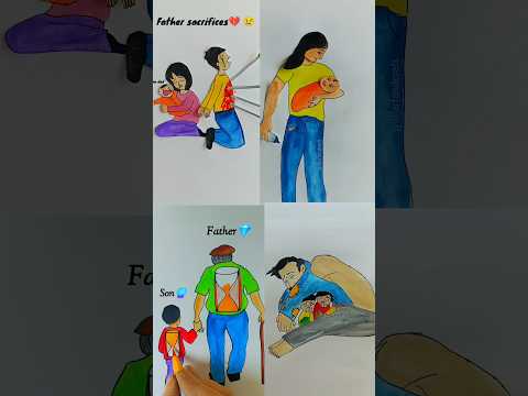 Father sacrifices💔 😢 #shorts  #deepmeaning #art #jyotiartandcraft #viralvideo #trending #fatherlove