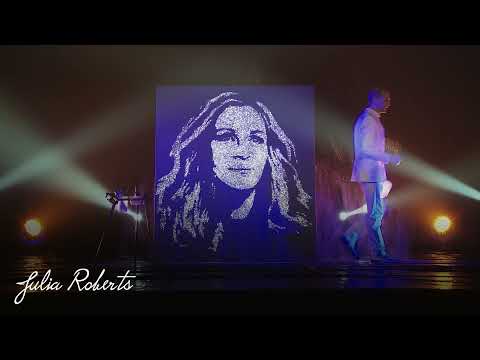 Portrait de Julia ROBERTS par EriK BLACK - Glitter Painting - Speed Painting - portraits paillettes