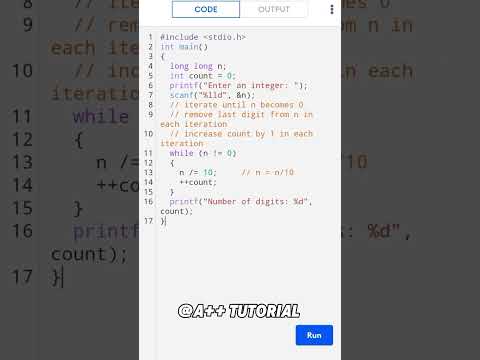 C program to Find number of digits #coding#shorts#clanguage