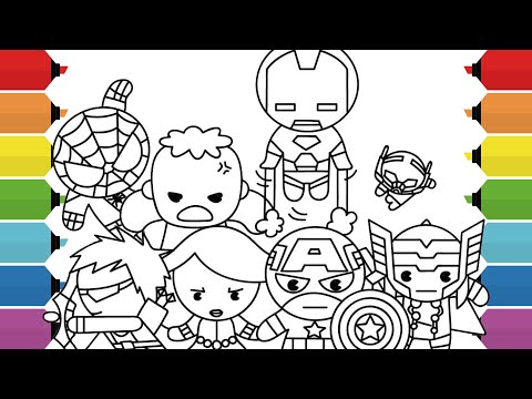 The Avengers Superhero Coloring Pages | Captain America, Iron Man, Hulk, Hawkeye, Thor, Spider Man