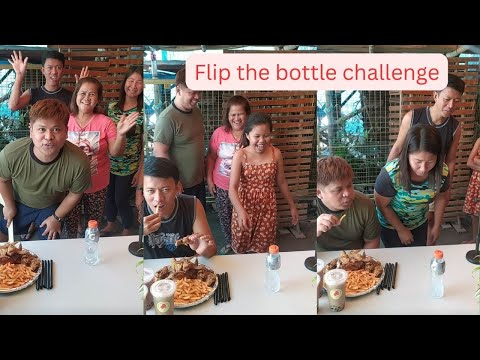 Flip the bottle challenge | Sobrang Saya🤣 | Chicken wings and fries