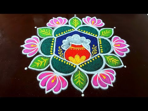 5*3 dots pongal kolam 2025| margazhi kolam designs| thipkiyanchi rangoli| rangoli muggulu