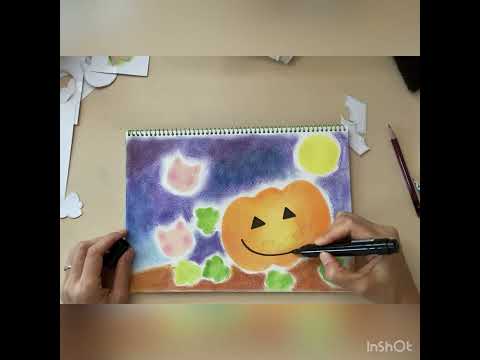 パステルでハロウィンの絵を描こう🎃　子どもから大人まで、カンタンに描けます！