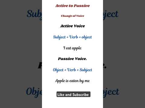 Change of voice #english #activepassivevoice #shortsvideo #tense