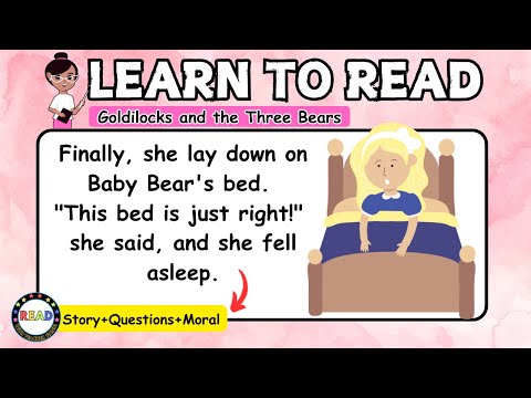 Learn To Read |Goldilocks and the Three Bears |Moral Story #readingpractice  #learntoread  #reading