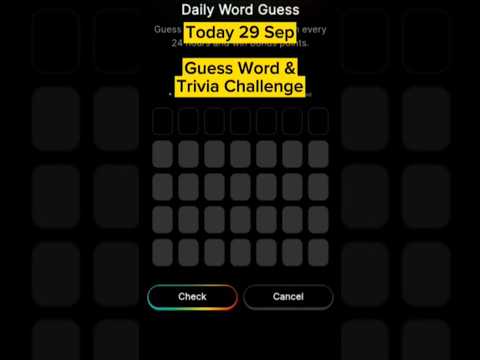 Today 29 Sep Blove DApp Guess Word Trivia Challenge