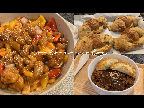 aesthetic cooking vlog 🥐🍪| what I eat in a week | tiktok viral crookie recipe, home cafe