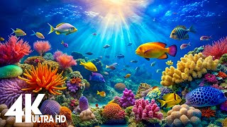 Aquarium 4K Ultra HD - Stunning Coral Reef Fish with Relaxing Meditation Music for Sleep