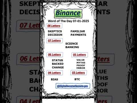 "Binance Word of the Day Answer | 7 January 2025 | Free Crypto Rewards"