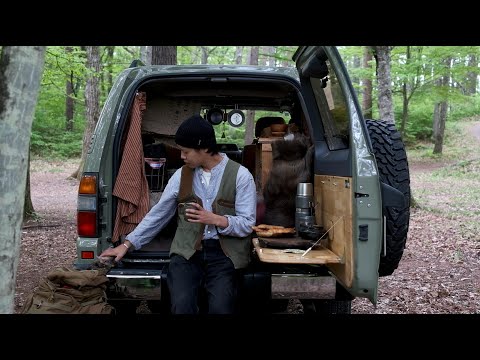 SOLO Car Camping in green forest (TOYOTA Land Cruiser)