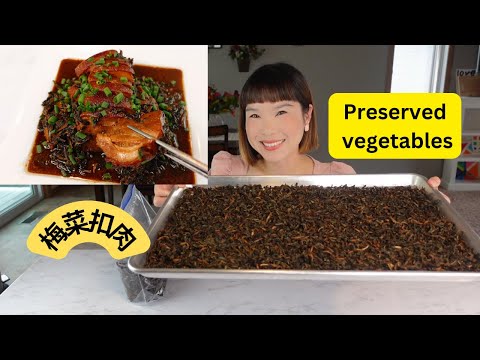 Preserved vegetables with pork. 用自己做的梅干菜做梅菜扣肉