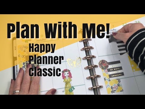 Happy Planner Plan With Me | Black + Yellow Layout | Werk of May 20, 2019