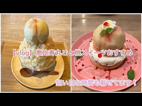 【vlog】恵比寿カフェのおすすめ桃スイーツ | カフェ巡り | かき氷 | パンケーキ