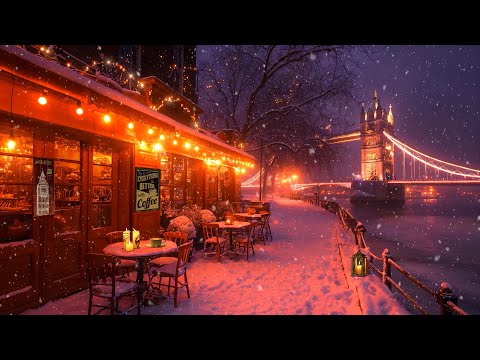 Cozy Outdoor Coffee Shop by The River Thames ☕ Smooth and Deep Jazz Music for Study, Work and Relax