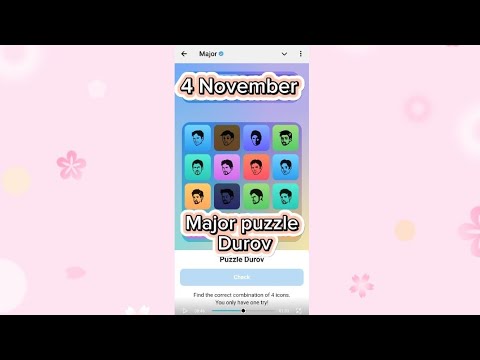 4 November Major puzzle durov Solved card Today | duroMajor Mining End 8 November