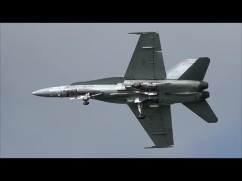 CF-18 Hornet from the end of the runway