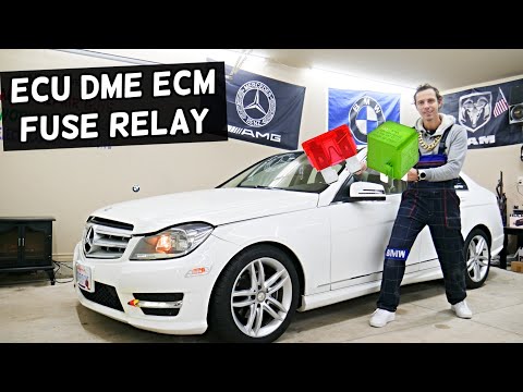 MERCEDES W204 ECU DME ECM PCM Fuse Relay Location Replacement C250 C300 C180 C200 C220 C280 C320 C35