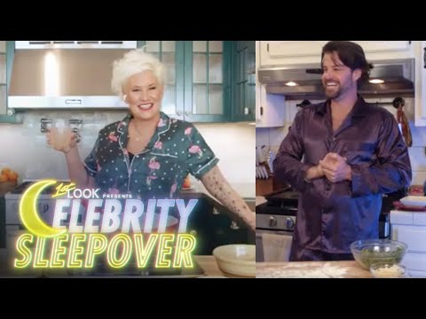 Midnight Munchies: Chef Anne Burrell & Johnny Bananas Make Pizza | Celebrity Sleepover | 1st Look TV