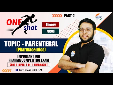 Pharmaceutics | Parenteral | Theory & MCQs | CLASS - 4 | Important for Pharma Competitve Exam