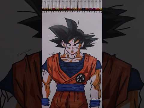 Ultra Goku anime drawing in 30 sec! #anime #goku #shorts