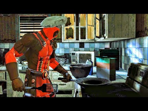 Wade Wilson Fooling Around at His Home (Deadpool Game)