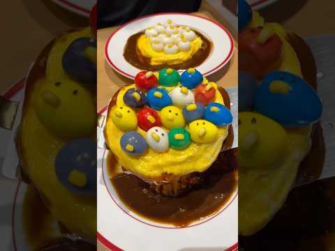 ひよこのオムライス レインボー🌈🐣 Rainbow Colorful chick omelet rice 創作料理 アランチャ 名古屋グルメ