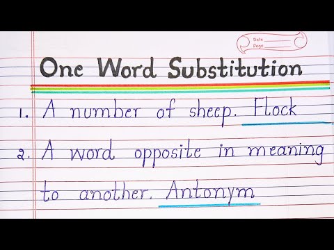 One Word Substitution