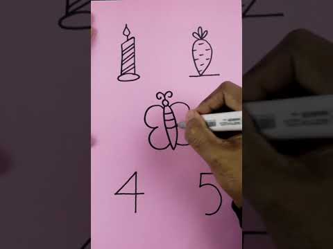 12345 Number Drawing #shorts #ytshorts #simpledrawing #drawing #craftastic