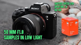 Sony SEL50F18F E Mount Full Frame 50 mm F1.8 Prime Lens || Samples in Low Light || HLG3 Pic Profile