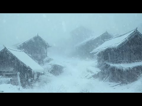 Snowstorm at Night | The Sound of Falling Snow and Howling Wind for Reduce Stress & Anxiety