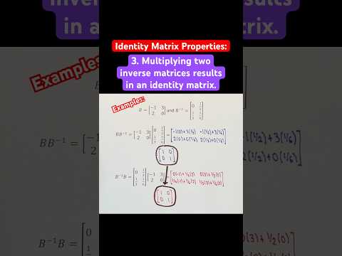 Identity Matrix Properties #Shorts #linearalgebra #math #maths #mathematics #education #learn #study