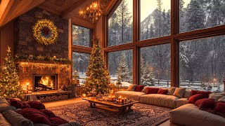 Warm Christmas Ambience 🎄 Relaxing Christmas Jazz Instrumental & Cozy Crackling Fireplace Sounds 🔥