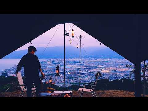 Japan Camping with Spectacular View - Sea, Mountain, City Nightscape