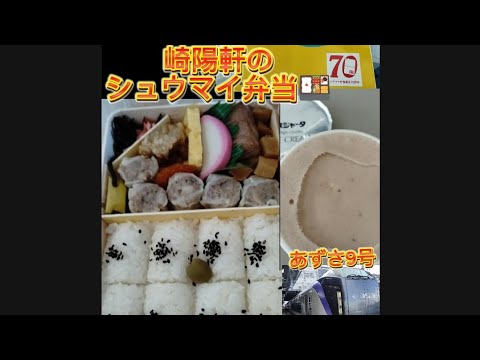 崎陽軒のシュウマイ弁当🍱＆車内販売のスジャータ🍓濃厚アイスをあずさ９号で食べる