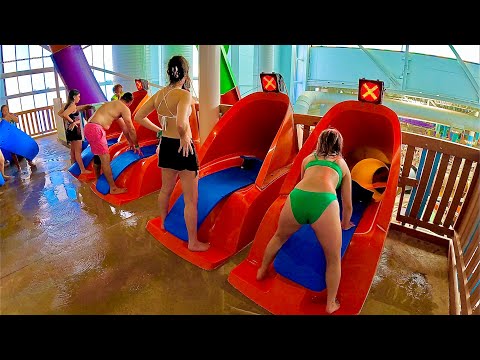 Cheetah Racers Mat Water Slide at Kalahari Indoor Waterpark, Texas