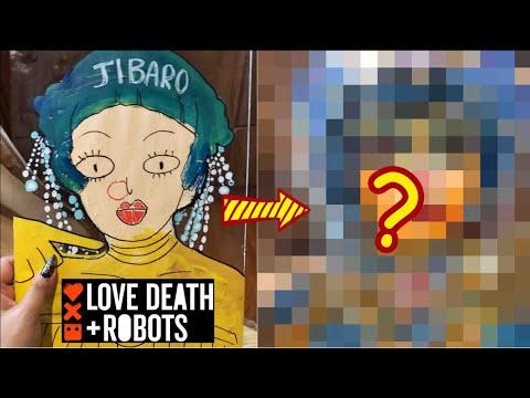 Draw Jibaro on Glass | Love Death + Robots #shorts #hutachan #art