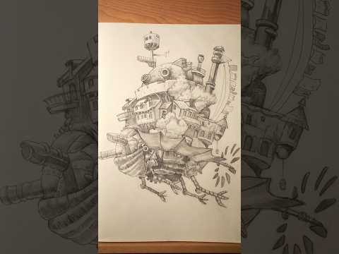 Sketching Howls Moving Castle #shorts #ghibli #art