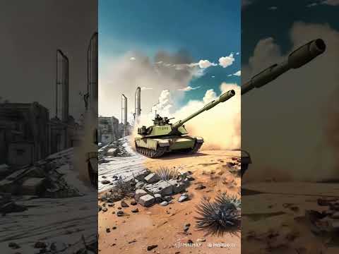 M1 Abrams with super long barreled gun - animated #m1abrams #animation #ai  #戦車 #military #panzer