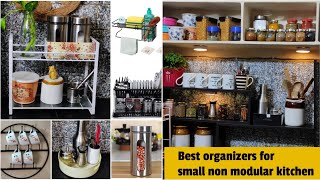 10 Amazon Kitchen organizers For small and non modular kitchen #amazonmusthave #amazonfinds