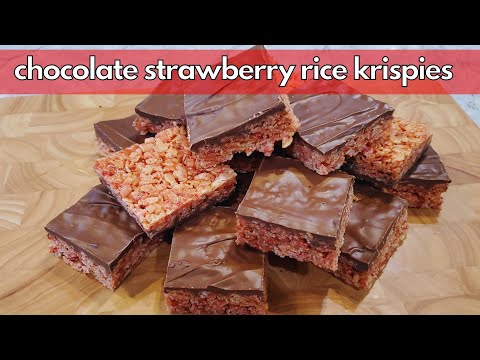 Chocolate Strawberry Rice Krispies Treats! | Super EASY Recipe