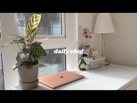 daily vlog | studying, small muji haul, desk setup + organization, journal with me