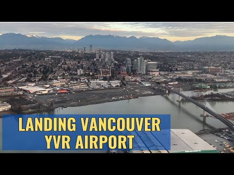 Beautiful Morning Landing at YVR Vancouver Airport in 4K February 2024